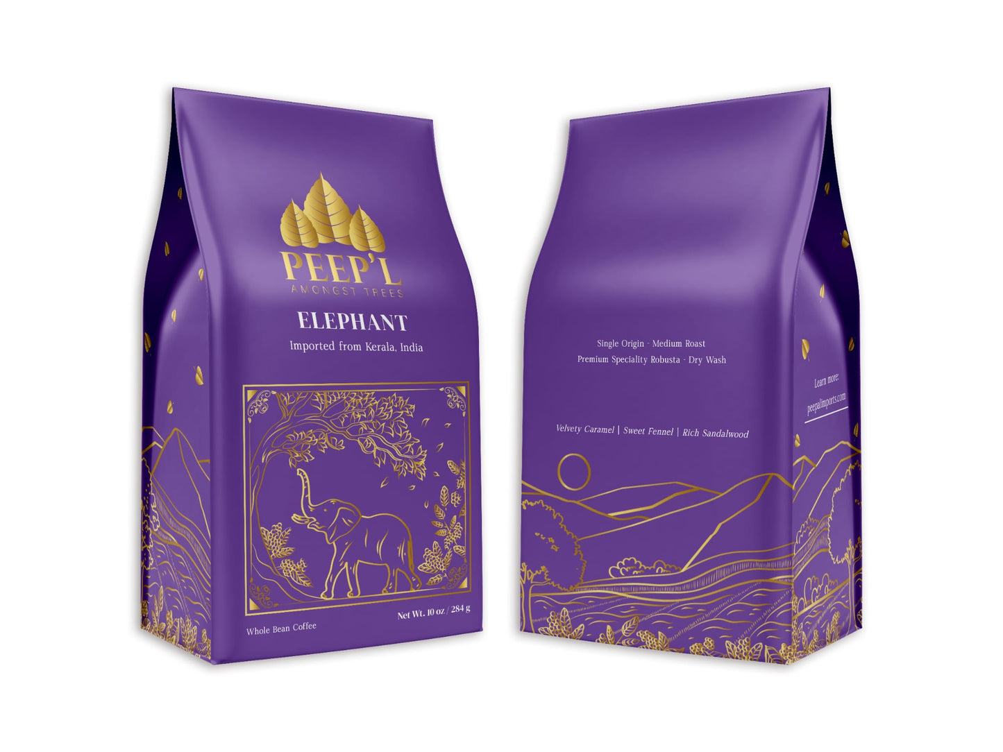 Coffee - ELEPHANT - Whole Bean Medium Roast Robusta Imported from India (Dry Process)