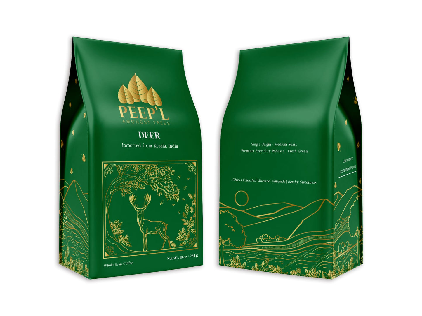 Coffee - DEER - Whole Bean Unroasted Robusta Imported from India (Green)
