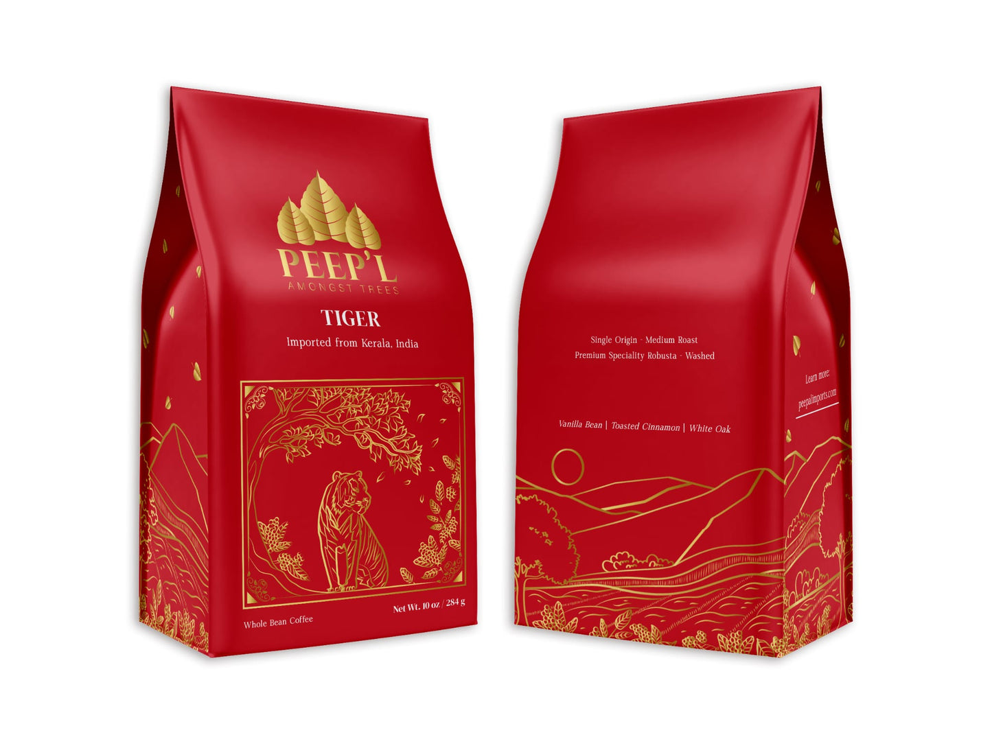 Coffee - TIGER - Whole Bean Medium Roast Robusta Imported from India (Wet Process)