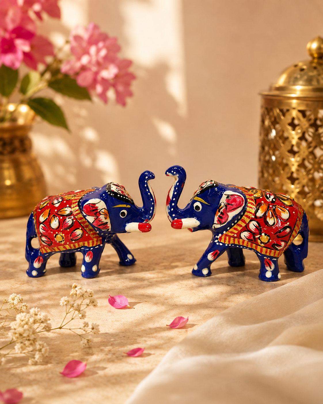 Mini Royal Blue Rajastani Elephants