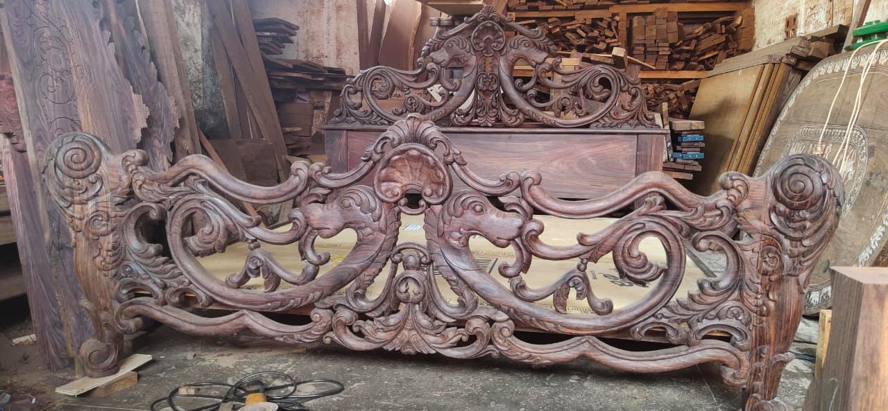 Woodcraft Furniture - Custom Order Design Fee - Marble Stone Inlay and Handcrafted Indian Art