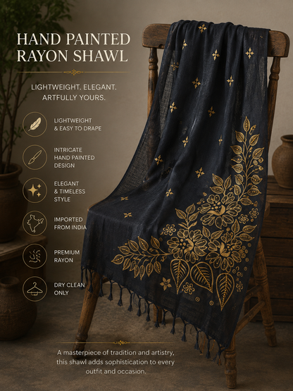 Royal Black with Gold Painted Wrap
