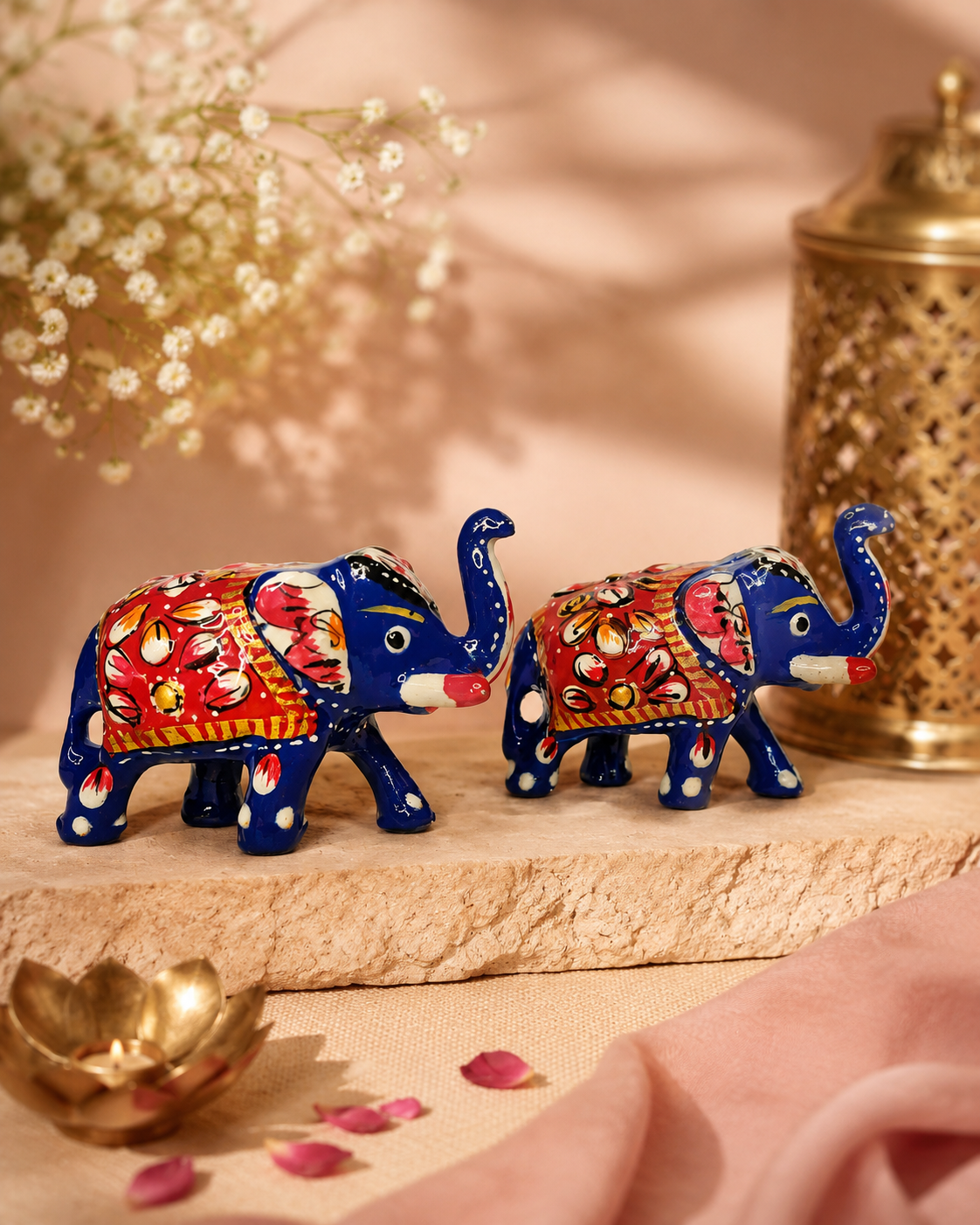 Mini Royal Blue Rajastani Elephants
