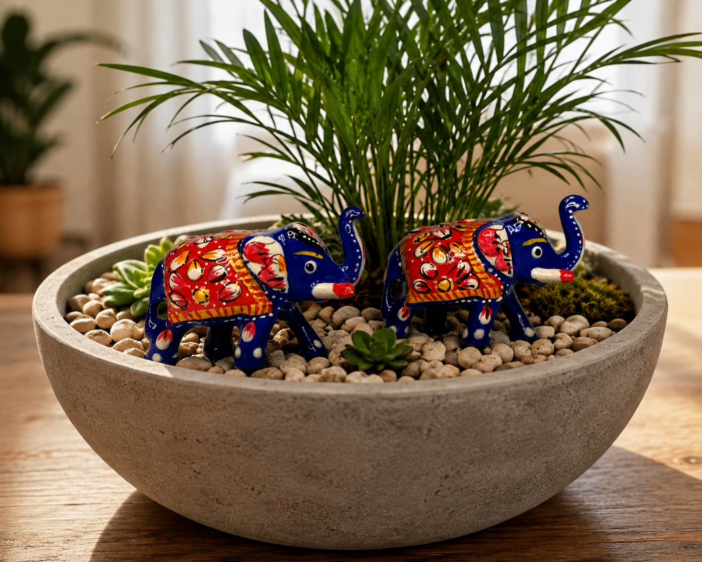Mini Royal Blue Rajastani Elephants
