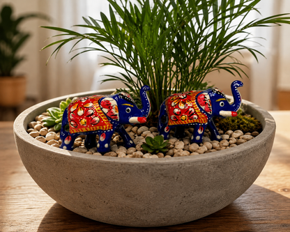 Mini Royal Blue Rajastani Elephants