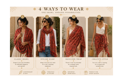 4 WAYS TO WEAR ONE SHAWL. ENDLESS POSSIBILITIES.