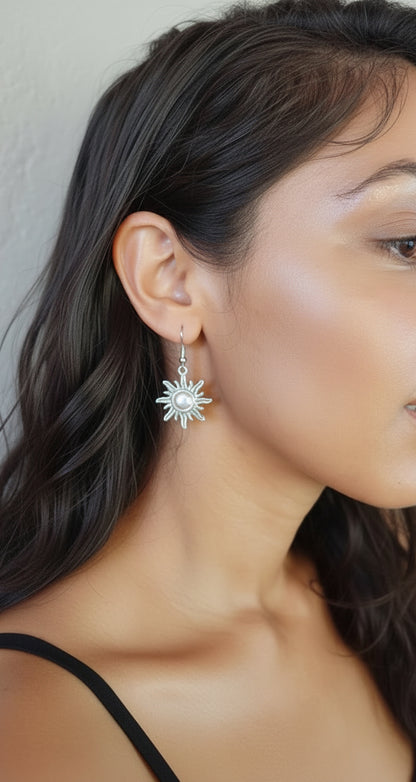 SunnyEarringsModel1 metal handmade imported from india