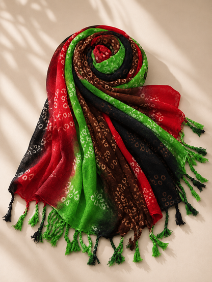 Hippie Tie-Dye Rayon Cotton Blend Scarf