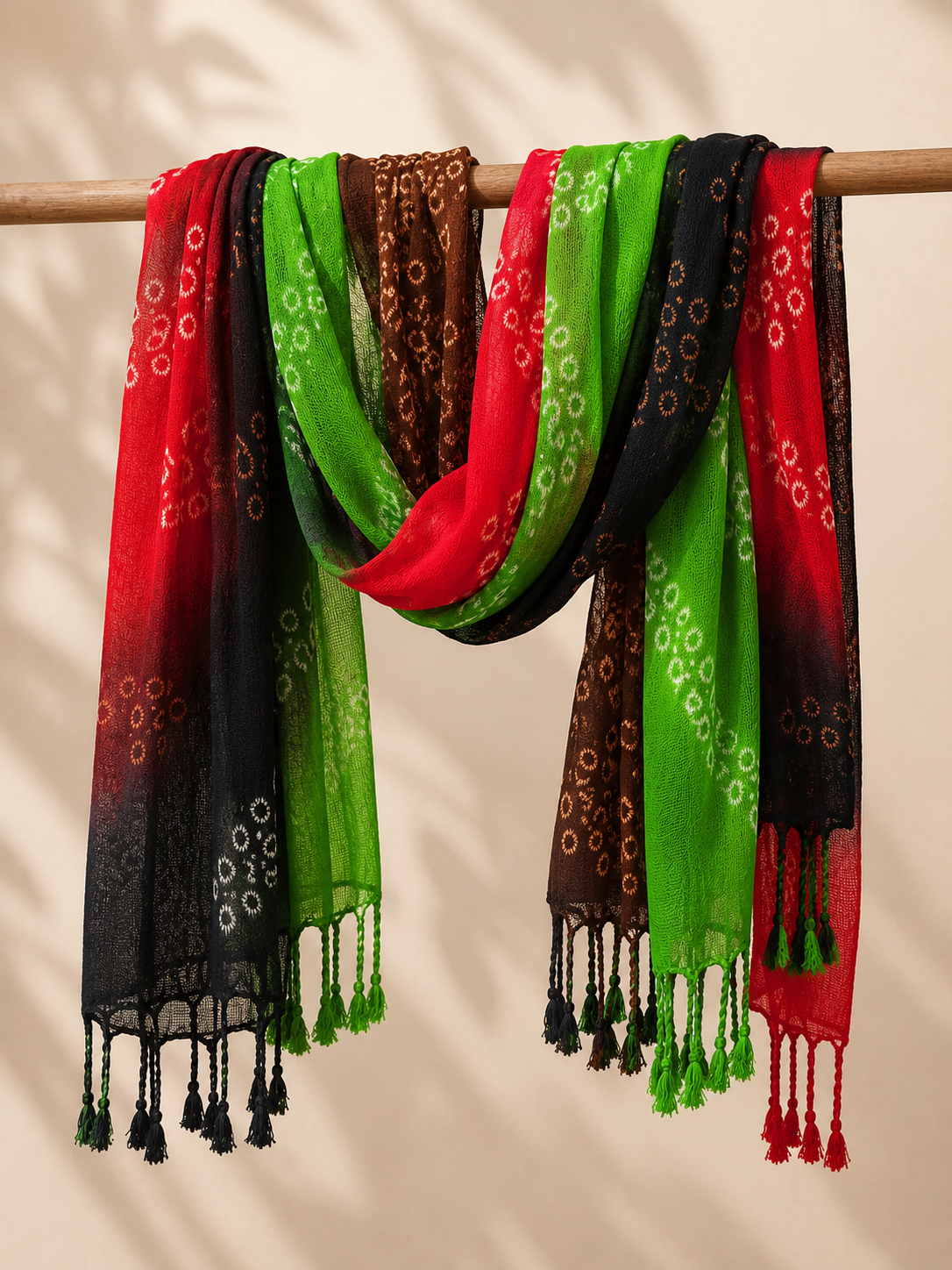 Hippie Tie-Dye Rayon Cotton Blend Scarf