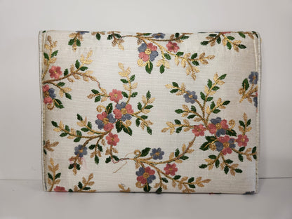 White Floral Clutch
