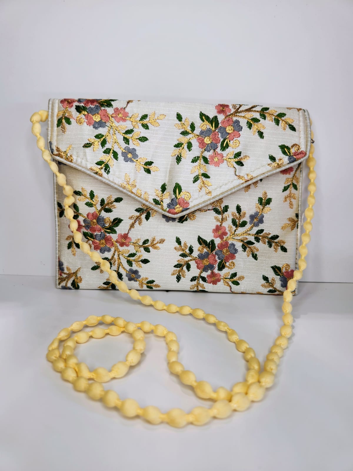 White Floral Clutch