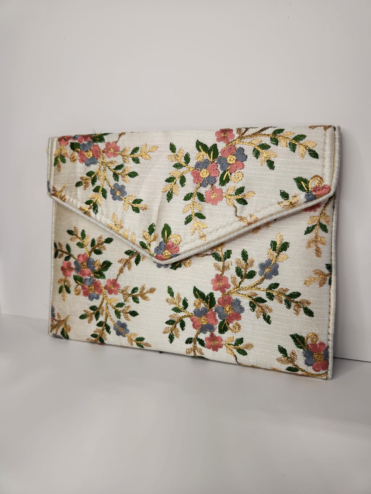 White Floral Clutch
