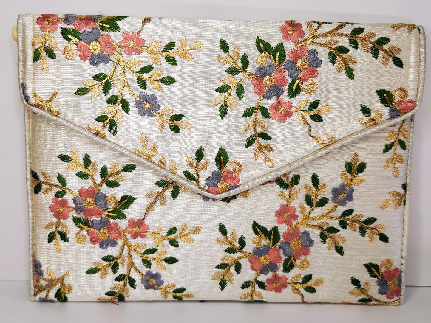 White Floral Clutch