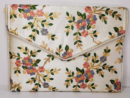 White Floral Clutch