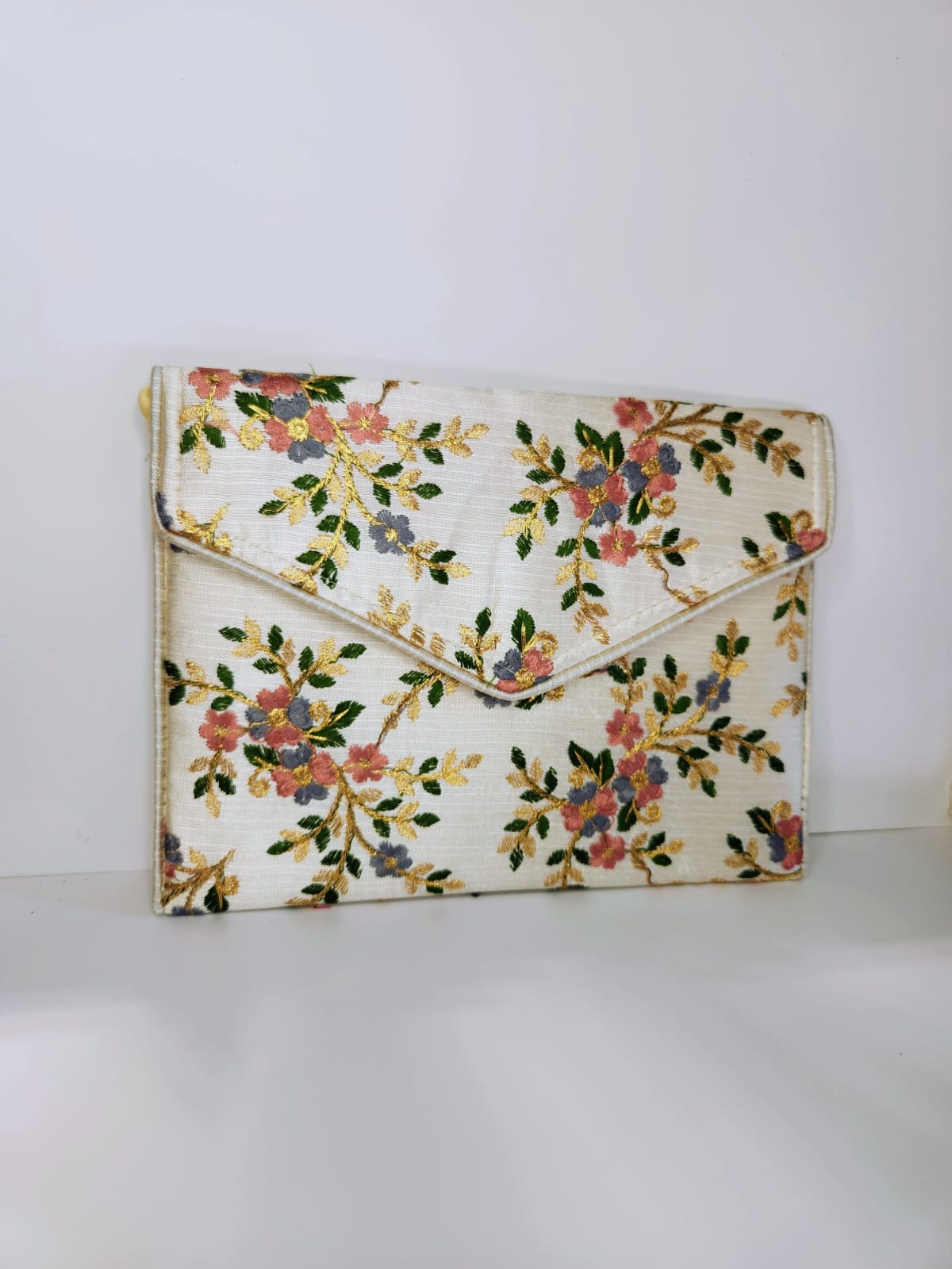 White Floral Clutch