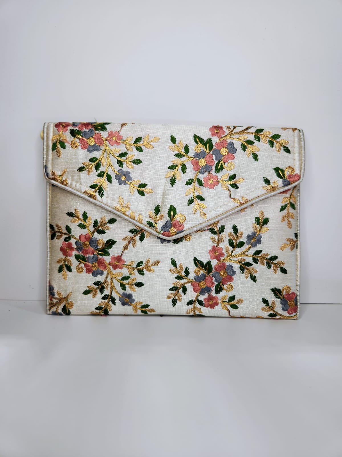 White Floral Clutch