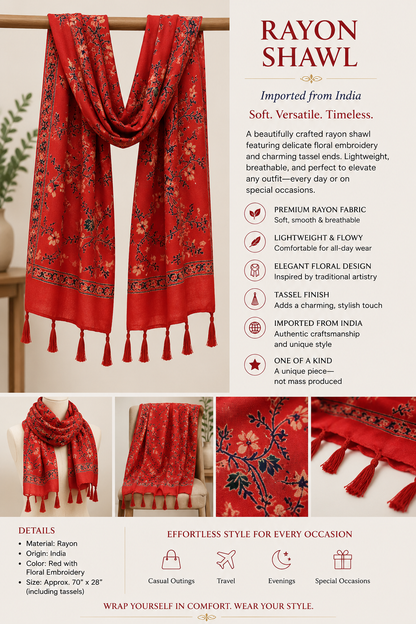 Coral Garden Rayon Wrap